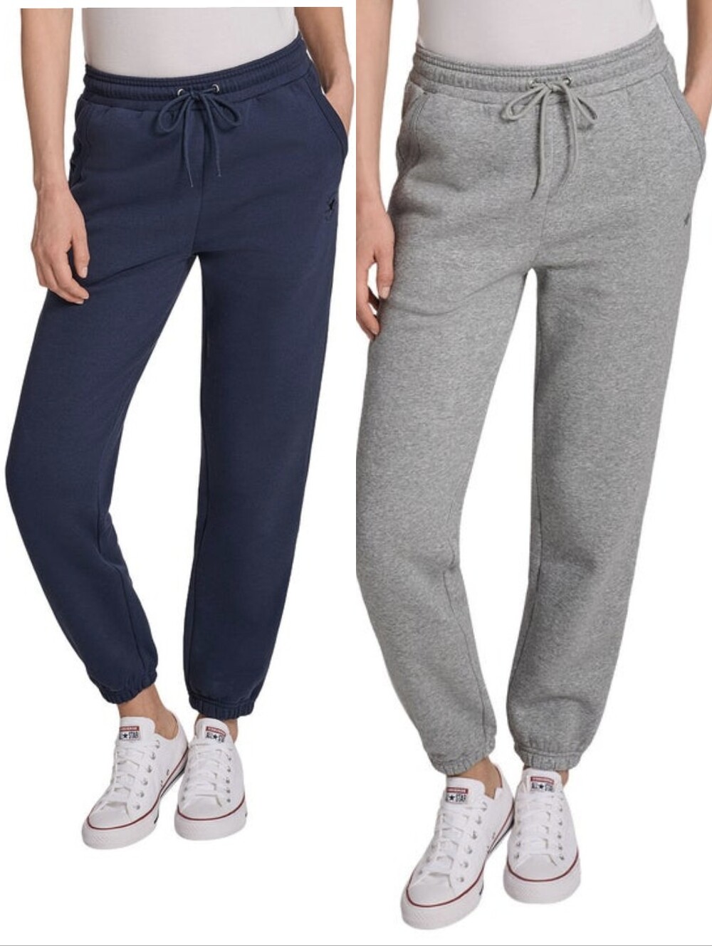New! Converse Women Girls Fleece Jogger Select Color Navy Gray Size XS- XX-LARGE
